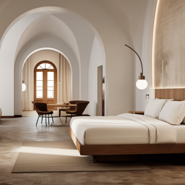 Contemporary Elegance_ Serene Earth-Toned Bedroom