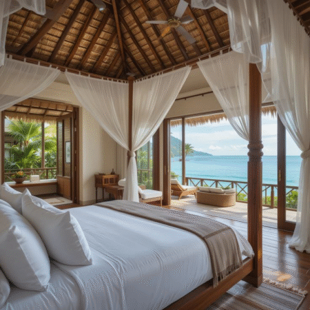 Elegant Tropical Bedroom with Ocean Breeze